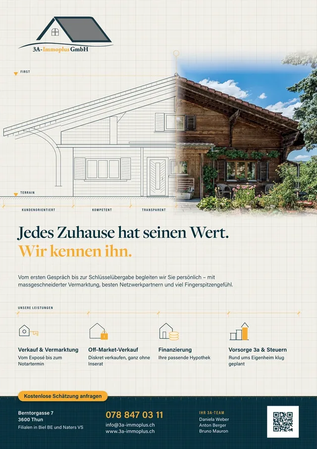 Geschäftsempfehlung für 3A-Immoplus GmbH (ganze Seite)