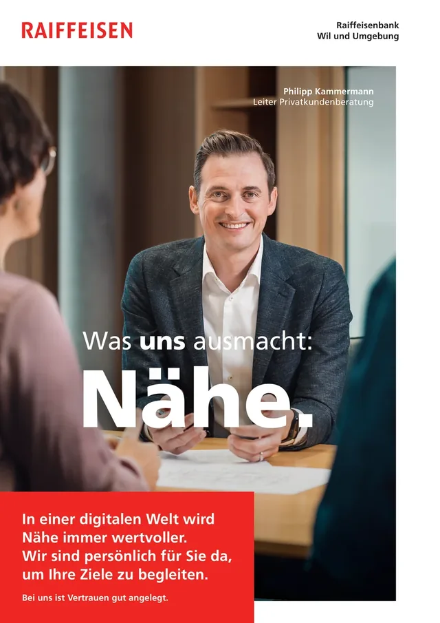 Geschäftsempfehlung für Raiffeisenbank Wil und Umgebung (ganze Seite)