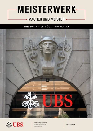 Gestaltungsbeispiel: MEISTERWERK-Titelseite für UBS
