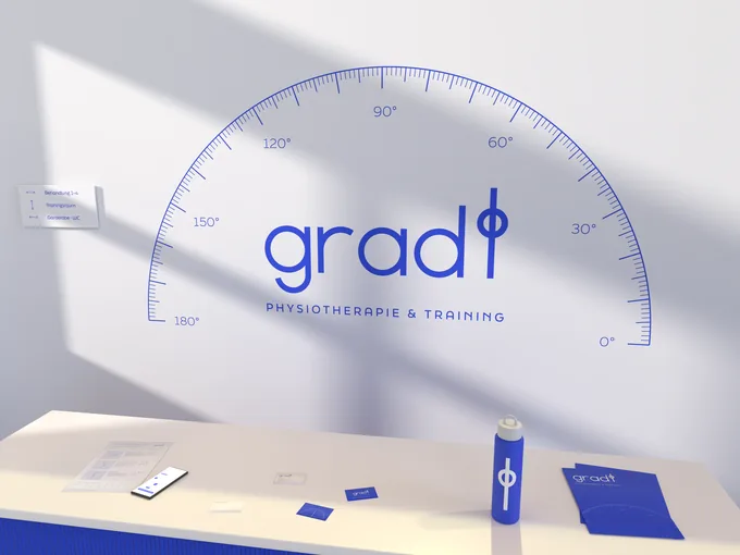 Logo und Erscheinungsbild für grad&nbsp;– Muster-Marke · Physiotherapie