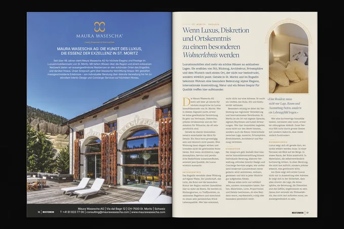 Firmenporträt im Magazin MEISTERWERK für Maura Wasescha AG&nbsp;– Firmenporträt, 2 Seiten