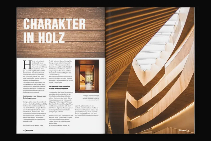 Firmenporträt im Magazin MEISTERWERK für Stierli Holzbau GmbH&nbsp;– Firmenporträt, 2 Seiten