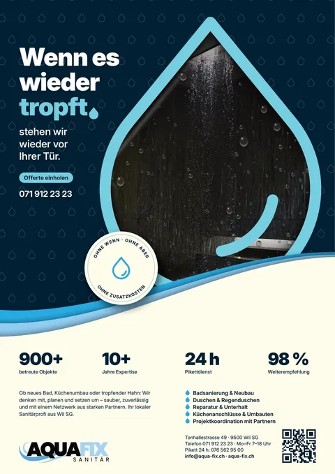 Inserat für Aqua-Fix Sanitär (1/1 Seite)