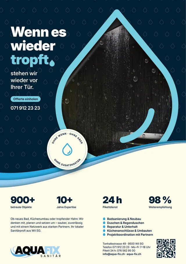 Inserat für Aqua-Fix Sanitär (1/1 Seite)