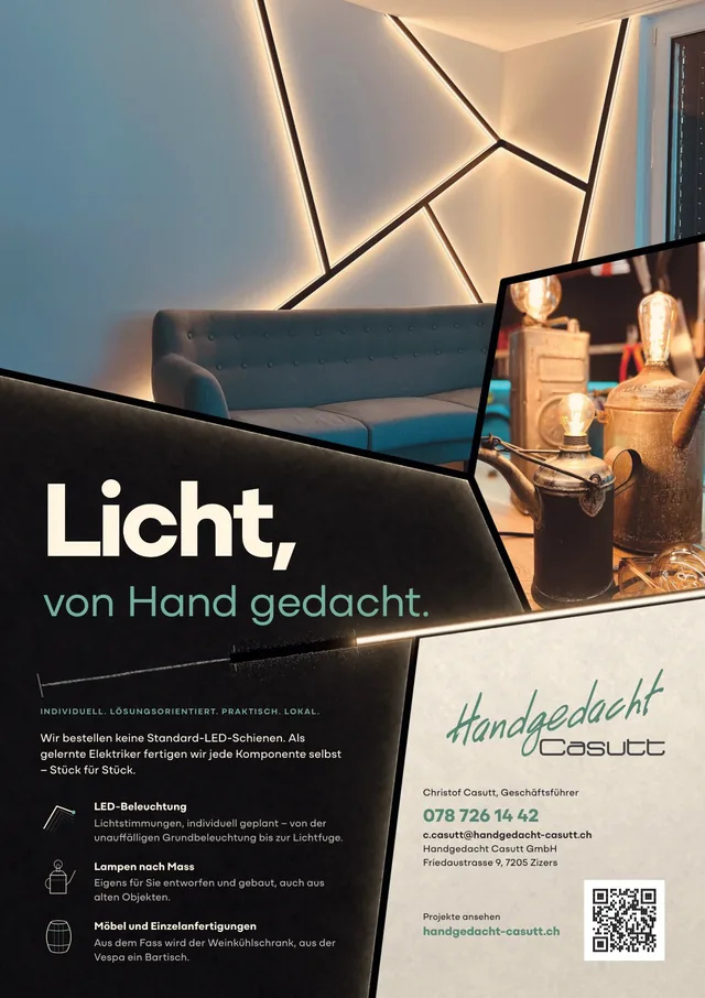 Geschäftsempfehlung für Handgedacht Casutt GmbH (ganze Seite)