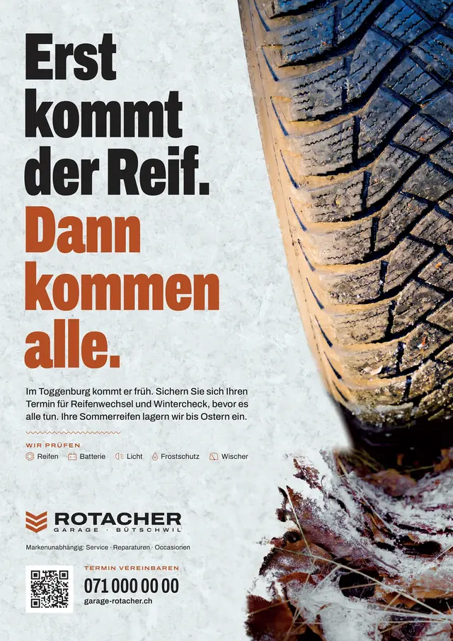 Muster-Inserat für Garage Rotacher (1/1 Seite)