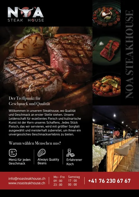 Inserat für Noa Steakhouse (1/1 Seite)