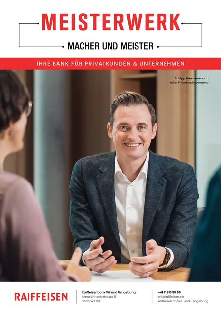 MEISTERWERK-Titelseite für Raiffeisenbank Wil und Umgebung