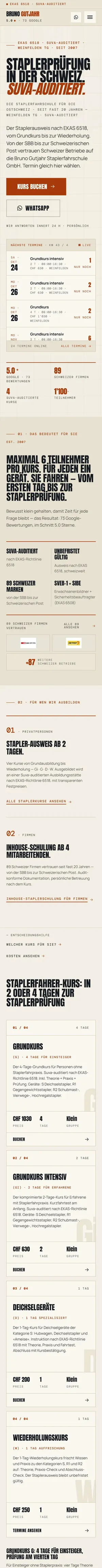 Startseite von brunogutjahr.ch auf dem Handy