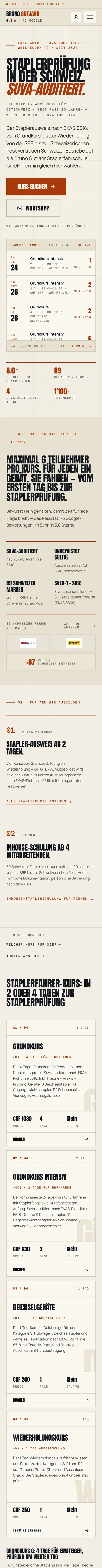 Home page of brunogutjahr.ch on a phone