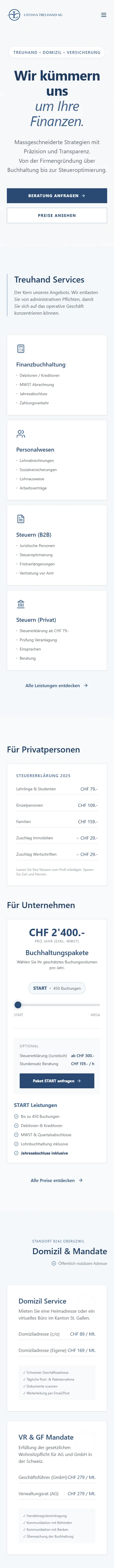Home page of litonya.ch on a phone