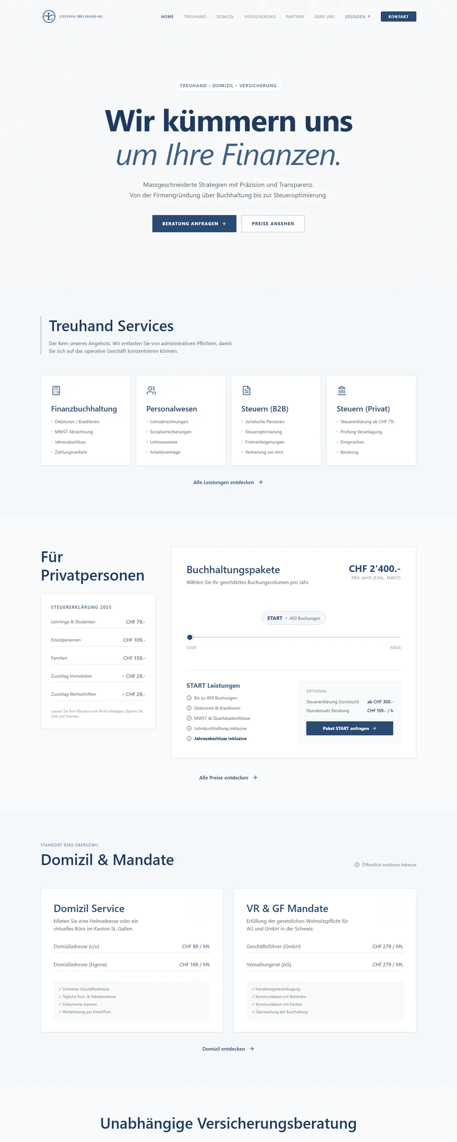 Startseite von litonya.ch auf dem Computer